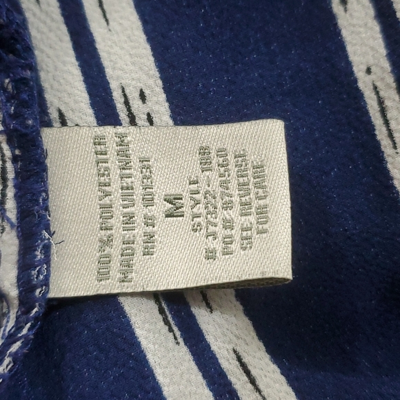 Charlotte Russe Womens Strapless Blue/White Stripe Romper-Ruffle-Pockets-EC-Sz M - Picture 10 of 11